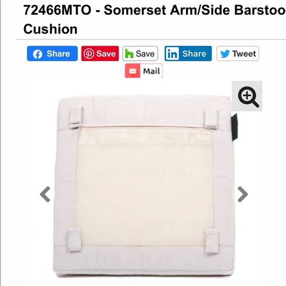 Outdoor chair cushions - set of 10; 2 “Tuscan” - green, and 8 “natural” - white - Picture 14 of 15